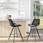 HOMCOM Bar Height Microfiber Bar Stools - Black - 2 Pack-Attractive look make a distinct statement in any space
