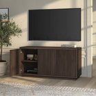 Hudson&Canal Hanson Rectangular Fluted TV Stand for TV's up to 55" - Alder Brown-Clean with a soft, dry cloth and no harsh chemicals or abrasive cleaning materials
