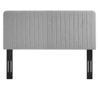 Modway Milenna Channel Tufted Upholstered Fabric King/California King Headboard - Light Grey-Dense Foam Padding