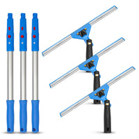 Gritt Commercial Window Washing Kit - 14" Swivel Window Squeegee - 20" Pole Handle - 3 Pack-2 tools for professional window cleaning
