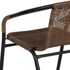 Flash Furniture Medium Brown Rattan Indoor-Outdoor Restaurant Stack Chair-9