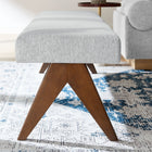 Modway Lyra 63" Fabric Upholstered Bench - Light Grey-Versatile Design
