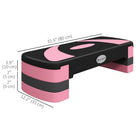 Soozier Adjustable Aerobic Stepper - Exercise Step Platform - 4"-6"-8" - Pink-Supplied with 4 modular base elements for height adjustment 