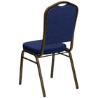 Flash Furniture HERCULES Series Crown Back Stacking Banquet Chair with Gold Vein Frame - Navy Blue Dot Patterned Fabric-Navy Blue Diamond Patterned Fabric Upholstery