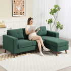 HOMCOM L-Shaped Sectional Sofa with Chaise Lounge - Dark Green-Pocket springs and high-density foam deliver firm support and soft comfort