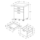 Monarch Specialties 7401 3-Drawer Filing Cabinet - Grey Reclaimed Wood-2 letter-sized drawers for books, envelopes, or other files. 1 larger cabinet drawer for legal-sized documents