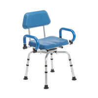 Journey SoftSecure Rotating Shower Chair with Microban-360 degree rotating seat allows easier entry and exit while reducing twisting and strain during showering