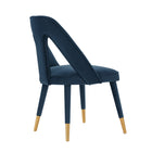 Manhattan Comfort Neda 20.87" Modern Velvet Upholstered Dining Chair - Midnight Blue-Commercial Grade Tested with Weight Capacity of 330 lb