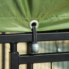 PawHut Outdoor Dog Kennel - 8' x 4' x 6' - Green-With 2 rotating bowl holders and bowls, you can feed your pets without opening the door 