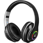 Adesso Xtream P500 Bluetooth Stereo Headphones with Mic - Foldable - Noise Reduction - Black-Foldable Headband & Earcups for easy storage, travel, and portability