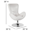 Flash Furniture Egg Series Leather Side Reception Chair - White-CA117 Fire Retardant Foam