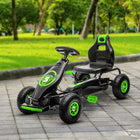 Aosom Kids Pedal Go Kart with Adjustable Seat and Shock Absorption - Green-Steel frame and PP material 