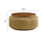 Modway Maris Seagrass and Wood Coffee Table - Walnut Natural-Handwoven Seagrass Base