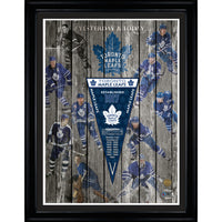 Toronto Maple Leafs Yesterday and Today Collage - Framed Print - 28" x 36"-Premium print framed