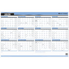 Day-Timer 2026 Flexible Erasable Vertical/Horizontal Wall Planner - 23-7/8" H x 36" W - Blue - Bilingual-Page size: 23-7/8" H x 36" W