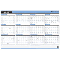Day-Timer 2026 Flexible Erasable Vertical/Horizontal Wall Planner - 23-7/8" H x 36" W - Blue - Bilingual-Page size: 23-7/8" H x 36" W
