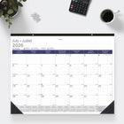 Blueline 13 Months Monthly Academic Desk Pad - July to July - 22" L x 17" W - Bilingual-Made from highly renewable bamboo fiber paper