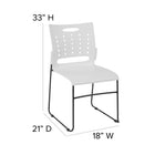 Flash Furniture HERCULES Series Sled Base Stack Chair with Air-Vent Back - White-Supportive Front Cross-Brace