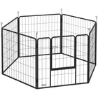PawHut 6-Panel Heavy Duty Dog Playpen with Door for Medium Dogs - 31.5" L-An excellent romping ground and can also work as a partition