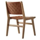 Modway Saoirse Leather Wood Dining Side Chair - Walnut/Brown - 2 Pack-9
