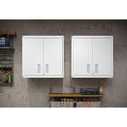 Manhattan Comfort Fortress Modern Garage Cabinet 2-Piece Set - 30" W x 30.3" H - White-Includes 2 Doors and 1 Adjustable Shelf