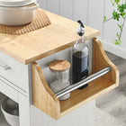 Modway Culinary Kitchen Cart With Spice Rack - White Natural-Nylon Casters With Side Lock Brakes