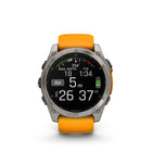 Garmin fēnix 8 - AMOLED Outdoor Recreation/Adventure Watches - 51 mm - Sapphire, Titanium with Spark Orange/Graphite Silicone Band-7
