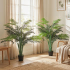 Outsunny 4' Artificial Tropical Palm Tree with Lifelike Leaves - Green - 2 Pack-PE moss and cement soil are included, making it more stable and real 