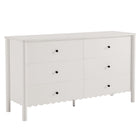 Modway Emmeline Scalloped 6-Drawer Dresser - White-Scalloped Edge Detail