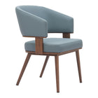 Zuo Poise Dining Chair - Azure Grey/Walnut-Assembly required