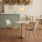 Zuo Desi Dining Chair - Beige/Gold - Set of 2-Chair Weight Capacity: Supports up to 350 lb