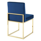 Modway Carriage Performance Velvet Dining Chair - Gold/Navy - 2 Pack-Dense Foam Padding