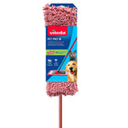 Vileda Pet Pro Microfibre Hair & Dust Mop - Red-XL trapezoid mop head easily reaches into corners and glides under furniture to capture hair where pets frequent most