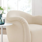 Modway Compose Performance Velvet Swivel Armchair - Alabaster-Round Barrel Silhouette
