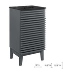 Modway Render 18" Bathroom Vanity - Grey/Black-Adjustable Storage Shelf