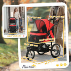 PawHut 3-Wheel Pet Stroller with Folding Carrier - Red-The comfortable, soft mat inside of this dog cart is removable and washable 