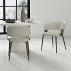 Manhattan Comfort Luce 22" Modern Textured Leatherette Upholstered Dining Chair - Oatmeal - Set of 2-Upholstered in Luxurious Textured Leatherette with Fine Stitching