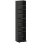 HOMCOM 9-Tier Media Storage Cabinet - 55.1" H - Black-Holds up to 260 CDs in nine shelves