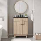 Modway Miles 24" Bathroom Vanity - Black/Oak-Plumbing Cut-Out