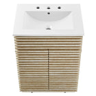 Modway Render 24" Faux Travertine Bathroom Vanity With Sink - White-Assembly Required