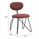 Zuo Novi Dining Chair - Maroon Brown - Set of 2-6