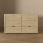 Manhattan Comfort Evelyn 60" Modern 6-Drawer Double Dresser - Natural-Home Assembly Required (All Hardware Included)