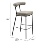 Zuo Kede Barstool - Green Tweed-6