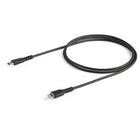 StarTech Durable USB-C to Lightning Cable - 3' - Black-RAPIDLY CHARGE LIGHTNING DEVICES: Rugged/strong cord supports fast charging using Power Delivery chargers from Apple 18W up to 96W USB-C adapters, Ideal for Charging Stations, Charges devices incl AirPods, Magic Keyboard/Trackpad/Mouse & Siri Remote