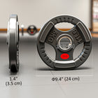 Soozier 4 x 11 lb Weight Plates Set - 2" Barbell Weights Set-Three grip holes extend bar-free workout options 