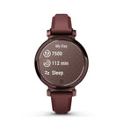 Garmin Lily 2 - Dark Bronze Case with Mulberry Leather Band-Get a score for your sleep’s quality and insights on how you can do better. Even keep track of the different sleep stages as well as heart rate, stress, Pulse Ox and respiration