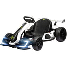 Aosom Kids 24V Battery Powered Go Kart with Adjustable Seat - White-Reach a maximum speed of 7.5 mph (12 km/h) 