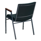 Flash Furniture HERCULES Series Heavy Duty Green Patterned Fabric Stack Chair with Arms-Stacks up to 12 Chairs High