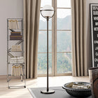Hudson&Canal Cieonna Globe & Stem Floor Lamp with Glass Shade - Blackened Bronze/White-Handcrafted blackened bronze finish is applied to the round metal base
