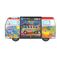 Eurographics VW Wave Hopper Bus Shaped Tin Puzzle - 550 Pieces-Recycled board